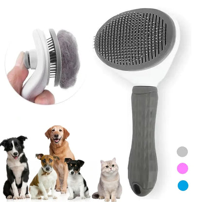 Self-Cleaning Pet Hair Removal Comb for Cats and Dogs - Grooming Slicker Brush and Accessories