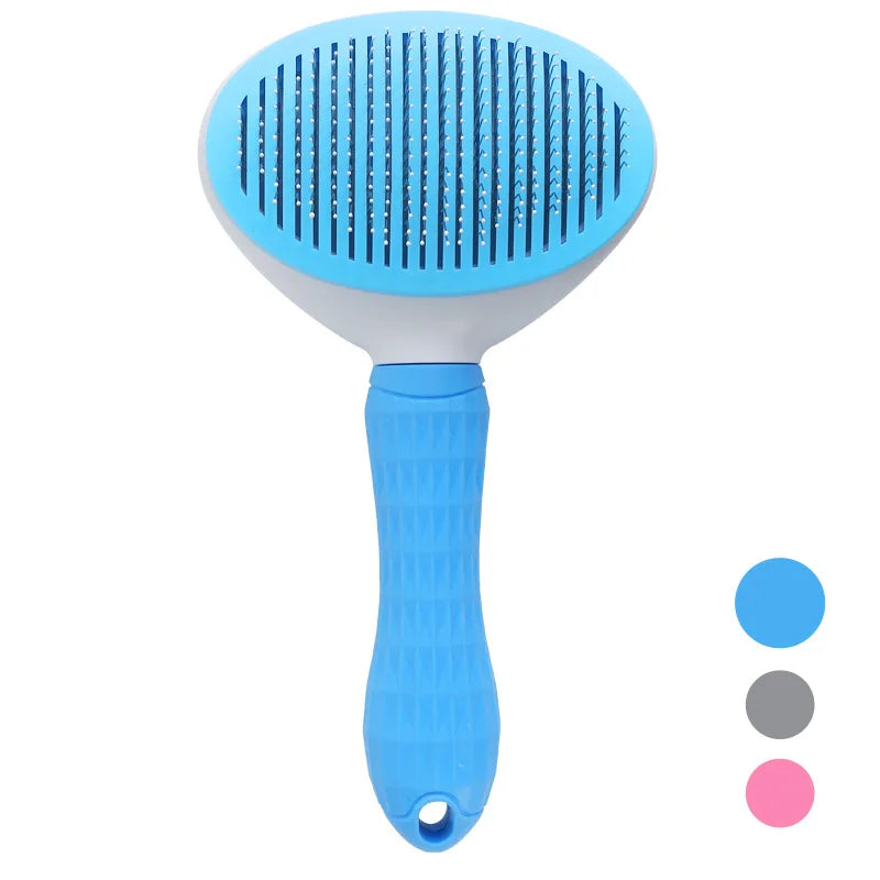 Self-Cleaning Pet Hair Removal Comb for Cats and Dogs - Grooming Slicker Brush and Accessories