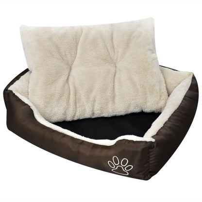 XL Warmes Hundebett mit Polsterkissen
