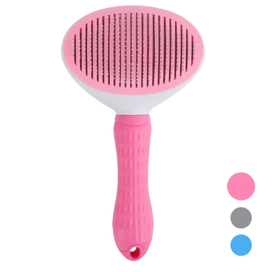 Self-Cleaning Pet Hair Removal Comb for Cats and Dogs - Grooming Slicker Brush and Accessories