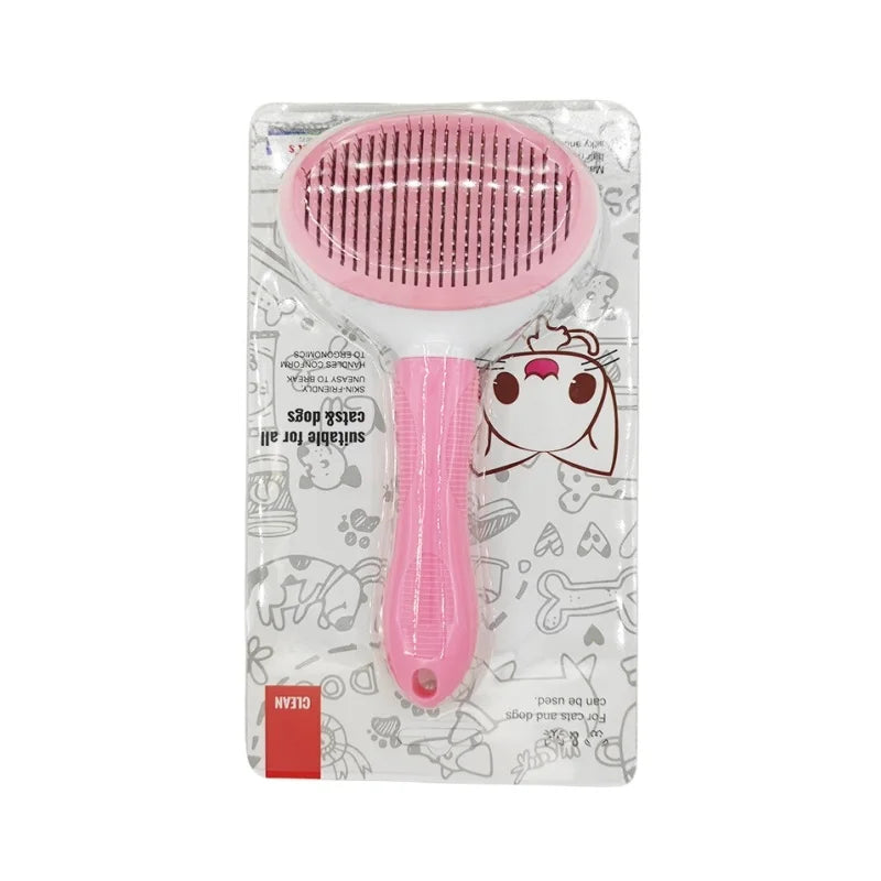 Self-Cleaning Pet Hair Removal Comb for Cats and Dogs - Grooming Slicker Brush and Accessories
